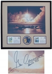 Gene Cernan Signed 19.5 x 16 Photo of the Apollo 17 Night Launch
